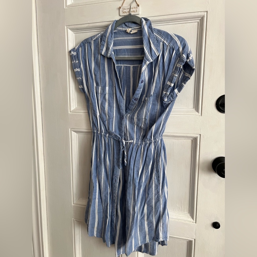 Japna | Blue / White Striped Casual Cotton Dress